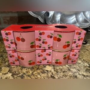 Bakeshop by Masterclass pink cherry print ramekin set of 4 - Brand new